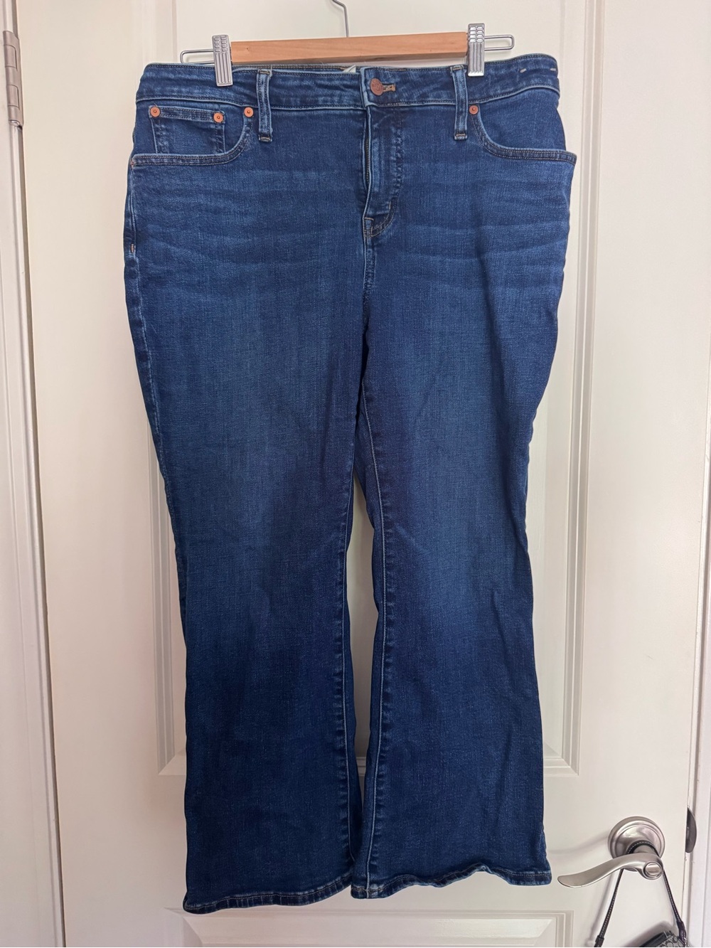 Madewell Kick Flare Dark Blue Ankle Crop Jeans